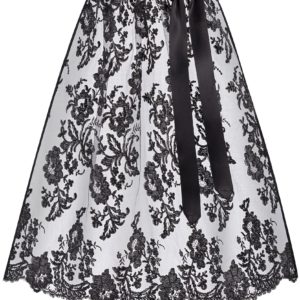 Dirndlschürze aus Blumenspitze (70 cm) ~ S ~ schwarz