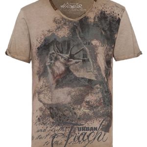 Trachtenshirt kurzarm hellbraun 'Urban Tracht' Bryce 003792 ~ S