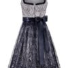 Midi Dirndl 70 cm grau metallic blau Joline 015942 ~ 34