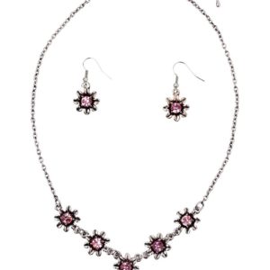 Schmuckset - Collier & Ohranhänger 000160 ~ rosa