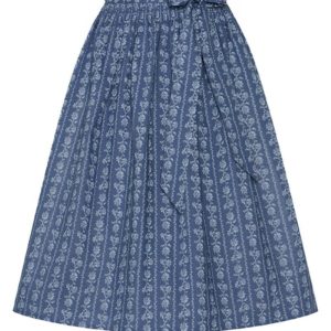 Dirndlschürze midi 70 cm blaugrau gemustert Elisa 013969 ~ L
