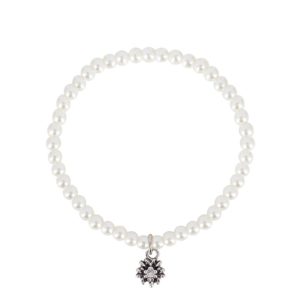 Perlenarmband creme mit Edelweiß 015315 ~ creme