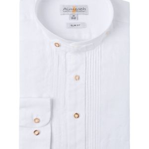 Trachtenhemd langarm weiß slimfit 002509 ~ 38