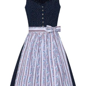 Mini Dirndl 60 cm dunkelblau geblümt weiß 015617 ~ 38