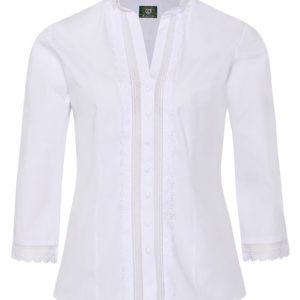 Trachtenbluse weiß mit Spitze 006141 ~ 32