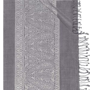 Trachtentuch 70x200 cm verschiedenfarbig mit Fransen 007813 ~ anthrazit