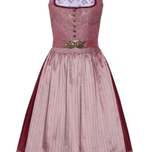 Midi Dirndl 65 cm altrosa gemustert Mila 010042 ~ 32