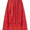 Dirndlschürze lang 90 cm koralle orange gemustert Karin 007407 ~ S