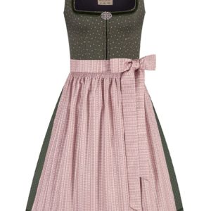 Midi Dirndl 65 cm oliv altrosa Marlen 010956 - limitiert ~ 36