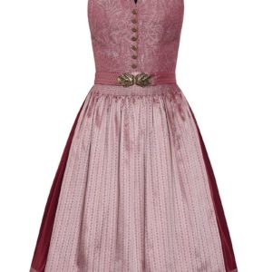 Midi Dirndl 65 cm altrosa bordeaux gemustert Ella 010043 ~ 34