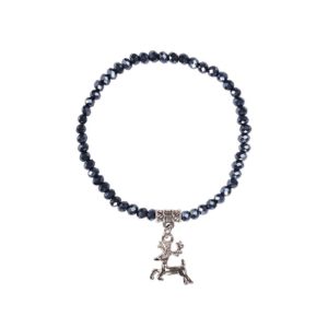Kristallarmband mit Hirsch-Anhänger verschiedenfarbig 008464 ~ dunkelblau