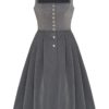 Midi Dirndl 70cm Gastro grau Stretch Babette 006871 ~ 32