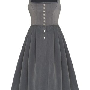 Midi Dirndl 70cm Gastro grau Stretch Babette 006871 ~ 32