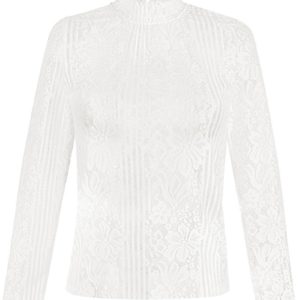 Trachtenshirt langarm Spitze weiß Stretch Clara 013797 ~ 38