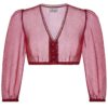 Dirndlbluse aus Chiffon ~ 32 ~ rot
