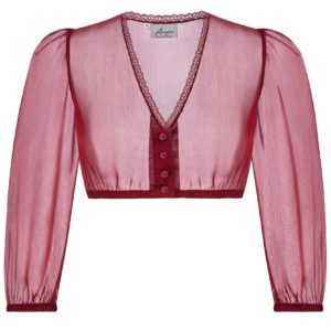 Dirndlbluse aus Chiffon ~ 32 ~ rot