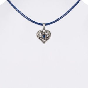 Kinder Collier mit Herzanhänger 000159 ~ blau
