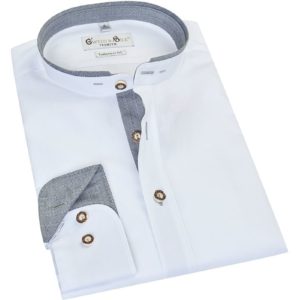 Trachtenhemd langarm weiß grau Pilsensee 010670 ~ 3XL