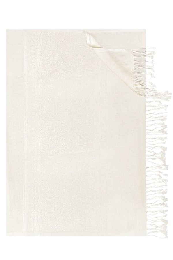 Trachtentuch 70x200 cm verschiedenfarbig mit Fransen 007813 ~ creme