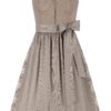 Dirndl JANA (70 cm) mit Leinen-Mieder ~ 38 ~ taupe