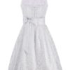 Hochzeitsdirndl midi 70cm weiß Clara 001635 ~ 34
