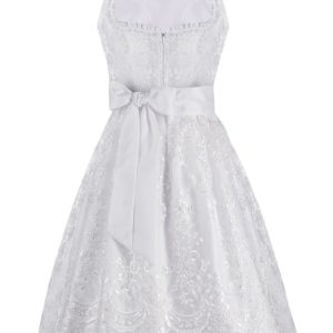 Hochzeitsdirndl midi 70cm weiß Clara 001635 ~ 34