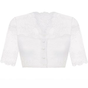 Dirndlbluse Spitze weiß Stretch Blütenpracht 010653 ~ 32