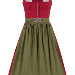 Midi Dirndl 65 cm rot oliv Valerie 017433 ~ 34