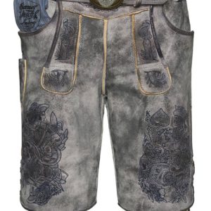 Lederhose kurz mit Gürtel stein Königsmörder 009493 ~ 46