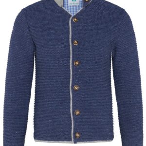 Kinder Strickjacke blau meliert grau 005103 ~ 104