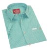 Trachtenhemd kurzarm dunkelgrün kariert Andy 010271 ~ 3XL