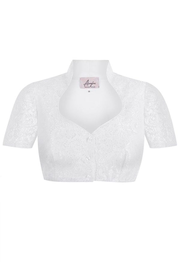 Dirndlbluse Spitze weiß Stretch Chiara 009172 ~ 32