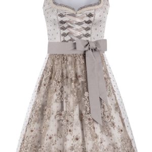 Mini Dirndl 60 cm silber taupe Claudine 010227 ~ 34