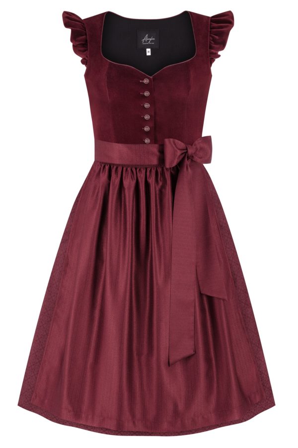 Dirndl LEONORA (70 cm) ~ 30 ~ dunkelrot