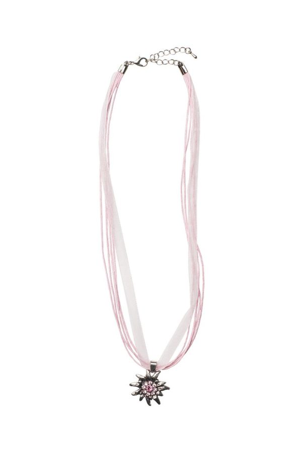 Collier mit Edelweissanhänger 000157 ~ rosa