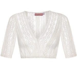 Dirndlbluse Spitze creme Stretch Valentina 009678 ~ 38