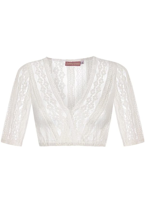 Dirndlbluse Spitze creme Stretch Valentina 009678 ~ 38