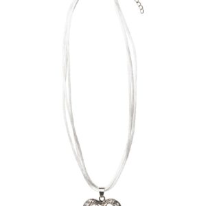 Collier mit Herzanhänger 000156 ~ weiß