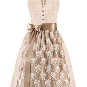 Mini Dirndl 60cm creme geblümt taupe Thea 004739 ~ 30