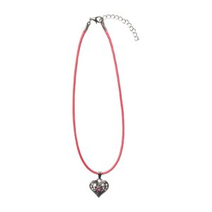 Kinder Collier mit Herzanhänger 000159 ~ pink