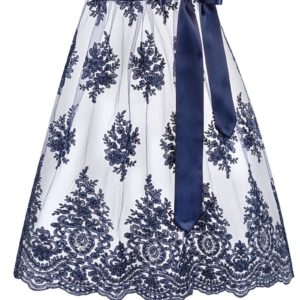 Dirndlschürze floral bestickt mit Perlen (70 cm) ~ S