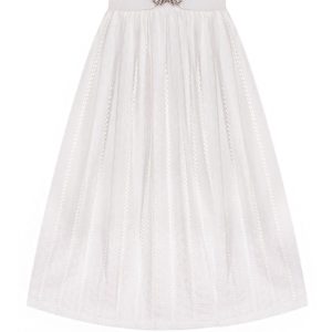Dirndlschürze midi 65 cm weiß Häkelspitze 007313 ~ L
