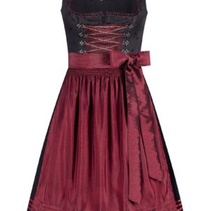 Midi Dirndl 70 cm schwarz dunkelrot Klara 016556 ~ 42