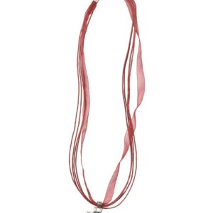 Collier mit Edelweissanhänger 000157 ~ dunkelrot