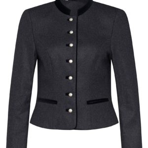 Damen Lodenjacke anthrazit schwarz mit Samtkragen Ebbs 004841 ~ 32