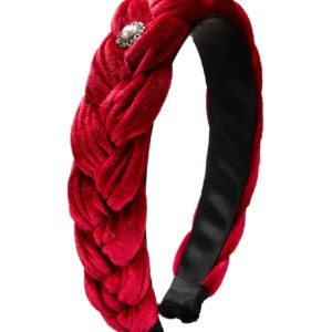 Samt Haarreif mit Perlen ~ rot