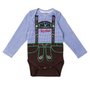 Baby-Body blau karo Lausbub langarm 004105 ~ 98