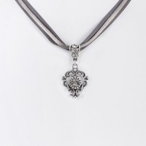 Collier mit Strass-Anhänger ~ grau