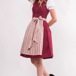 Mini Dirndl 60 cm dunkelrot creme Valentina 009058 ~ 30
