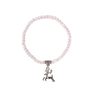Kristallarmband mit Hirsch-Anhänger verschiedenfarbig 008464 ~ rosa